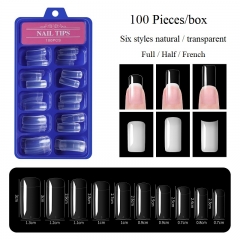 100 Pcs/Box French False Nails Tips For Building Fashion Multi-Size Fake Nail Accessories For DIY Styling