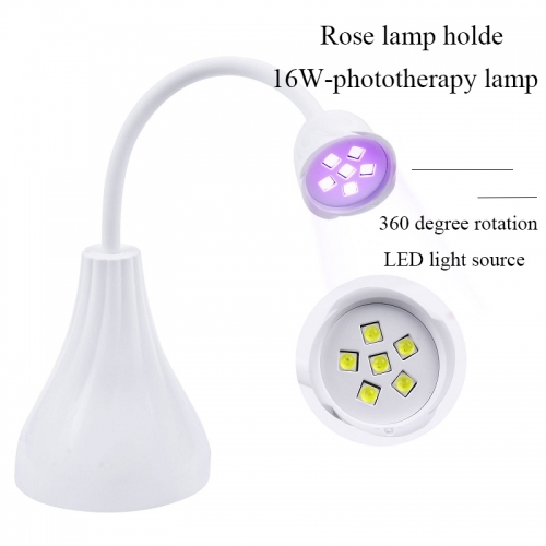 1 Pcs Nail Art Rose Phototherapy Lamp Portable Rechargeable Quick-drying Nail Polish Phototherapy Machine