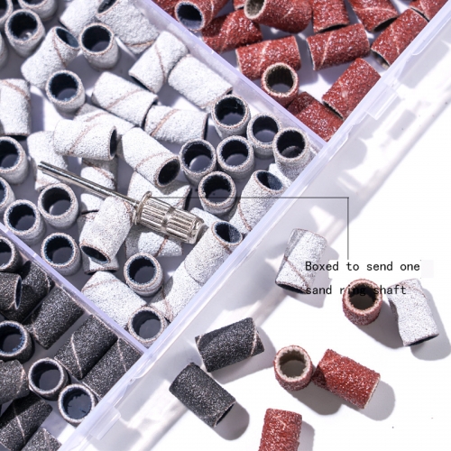 1box Black White Brown Nail Polish Machine Tool Accessories Drill Bits Sand Ring