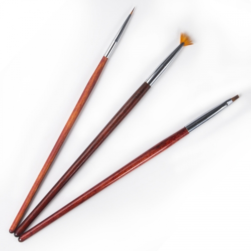 1pcs New Style Mahogany Nail Pen Draw Line Smudge And Flower Pen Flat-end Plaid Strokes Nail Art Tools