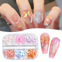 1box 3D Nail Sequins for Aurora Design Butterfly Decoration Large Size Bow for Beauty Nail Art