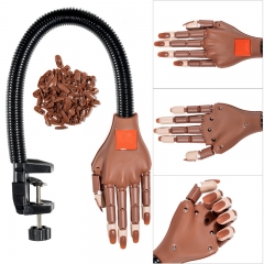 1 Pcs Manicure Simulation Hand Model Silicone Prosthetic Sports Hand Model Bendable Movable Model Prosthetic Hand With Bracket