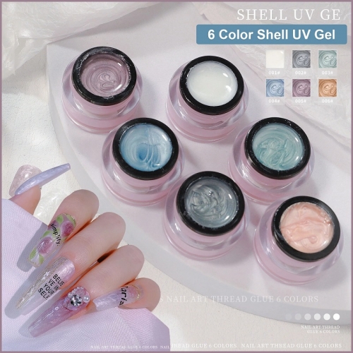 1 PCS Shell UV Gel Nail Polish Pearl Shell Thread Slightly Shimmering Pearl Nail Art