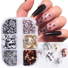 1 Box Nail Jewelry Powder Nail Glitter Gold And Silver Irregular Glitter Sequins 