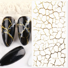 1 Pcs Nail Art Irregular Network Cable Golden Rose Gold Series 3D Nail Art Sticker