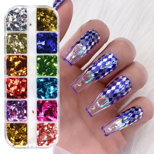 1box Nail Art Sequins Laser a Few Boxes of Diamond Sequins 3D Colorful Sequins Manicure  Nail Art Decoration