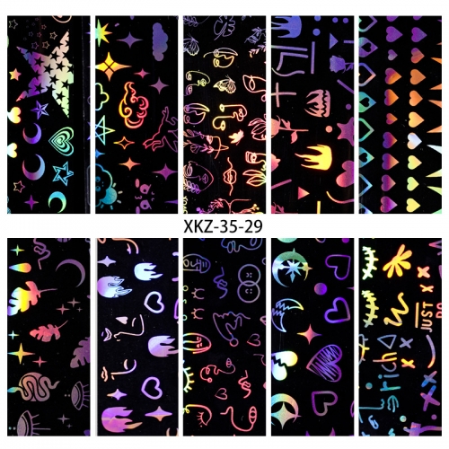 1 Box Nail Foil Set Nail Foils Starry Sky Glitter Foils Transfer Sticker Paper Nail Wraps Laser Nail Foil Sticker