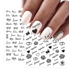 1Pcs Nail Art Stickers Valentine's Day Love Nail Art Stickers Valentine's Day Love Rose Stickers and Nail Art Decals