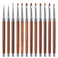 1 Piece Set Professional Nails Art UV Gel Brush Pen Mahogany Nails Painting Brush Phototherapy Suitable Professional Salon Tools