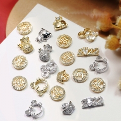 2 Pieces/Set Nail Enhancement Year Of The Tiger Jewelry New Year Diamond Super Flash Versatile Zirconium Fortune Cat Nail Decoration