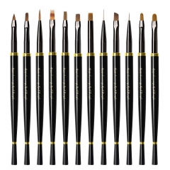 1Pcs Black Paint Brush Drawing Liner Brush Painting Pen Gel Polish Crystal Nail Art Manicure Tools