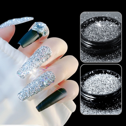 1jar Reflective Glitter Nails Shiny Crystals Diamond Flakes Sequins Powder Dipping Bundi Nail Decoration