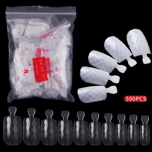 500pcs/bag Fake Nails Full Cover Acrylic Nail Art Tips Nature Press On Nails DIY For Nail Extensions