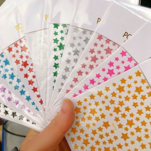1pcs New Matte Colorful Star Nail Stickers 3D Art Adhesive Self-adhesive Nail Decoration Decal Transfer Sticker 