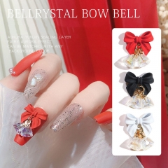1 Pcs Nail Art New Year Bow Crystal Pendant Super Flash Aurora Bell Jewelry Bowknot Nail Art Decoration