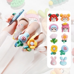 1 Pcs Cartoon Doll 3D Resin DIY Nail Art Decoration Nail Beauty Jewelry Accessories