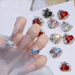 1 Pcs Nail Love Pile Diamond Three-dimensional Water Diamond Metal Chain Crystal Diamond Nail Diamond Jewelry Spot Wholesale