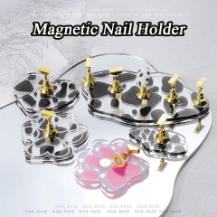 1Pcs Magnetic Nail Holder Practice Magnetic False Nail Practice Training Display Acrylic Alloy Stand 
