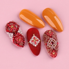 1pcs 5D Nail Stickers Spring Flower And Leaf Unicorn Three-Dimensional Relief Pattern New Carved Nail Stickers