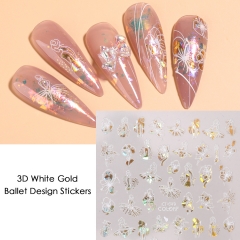 1Pcs Plant Flower Leaves Line Nail Sticker Geometric Abstract Line Nails Inspired Decals Art Adhesive Sliders Manicure Accessory