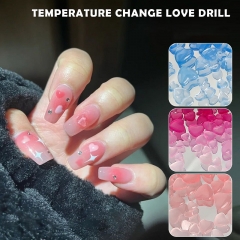1bag Nail Art Light-Sensitive Color-Changing Love Transparent Nail Jewelry Mixed Peach Heart Manicure Decor