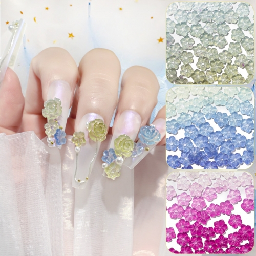 1Bag 3D  Flower Sunlight Sensitive Color Changing UV Light Nail Art Decorations Nail Ornaments DIY Crafts Jewelry Casting Tool