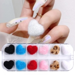 1box Plush Ball Nail Ball Colorful Magnet Removable Plush Ball for DIY Charm Jewelry Ornament