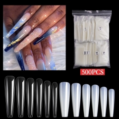 100pcs/bag False Nail Natural/Transparent  Ballet Nail Coffin Nail  Natural Patch Fake Nails