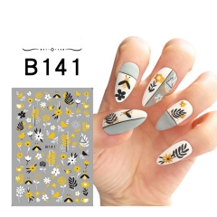 1 Pcs Professional Luxury Cartoon Colorful Flowers Butterly Designers Nail Art Stickers Decal Nail Tip Stickers