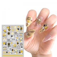 1 Pcs Nail Stickers Spring Sliders For Nails Manicure Self-adhesive 3D Decor Floral Nail Design Slider Forest Album Words Creativity