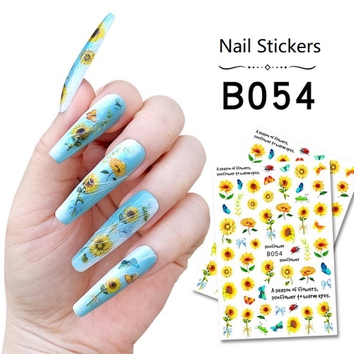 1pcs Sun Flower Nails Art Manicure Back Glue Decal Decorations Nail Sticker for Nails Tips Beauty Nail Supplies for Professionals