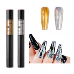 1 Pcs Laser Gold Silver Air Cushion Magic Pen Metallic Color Mirror Pigment Acrylic Nail Powder