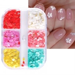 1Pcs Cherry Blossoms Nail Art Sequins White Pink Flower Petal Nail Accessories Ultrathin Flakes Decorations Manicure