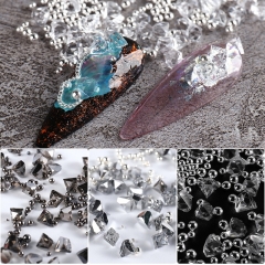 1bag Nail Rhinestone Metal Beads Nail Chain Links For Nail Art Alloy Rhinestone Decoration 3D Diamond Gems Jewelry Accessories