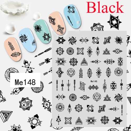 1 Pcs Lace Nail Foils Black White Transfer Paper Sexy Nail Art Stickers Stripe Lace Manicure Decals Nails Decoration