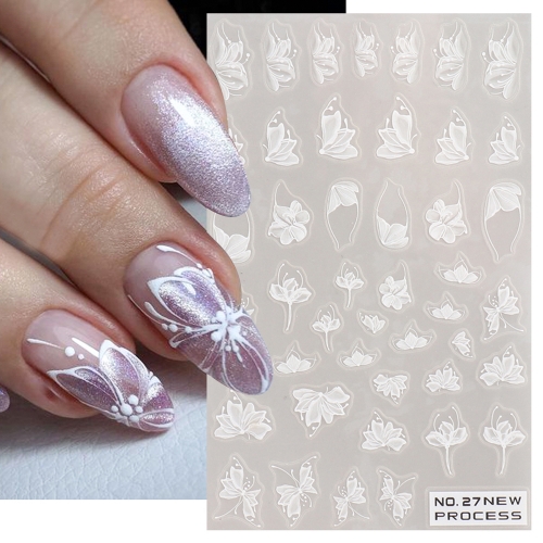 1 Pcs Frosted Nail Polish Stickers Lines Small Flowers Nail Polish Frosted Nail Stickers