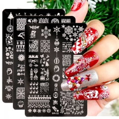 1Pcs Christmas Nail Art Printing Board Snowman Snowflake Nail Art Printing Template Template