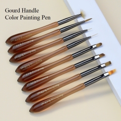 1 Pcs Gourd Wooden Handle Nail Art Brush Japanese Flower Painting Drawing Liner Pen Manicure Tool For Gel Polish