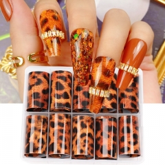 1 Box Nail Transfer Foil Paper Star Paper Lace Paper Tiger And Leopard Art Transfer Stickers Decals Adhesive Wrap For Manicure