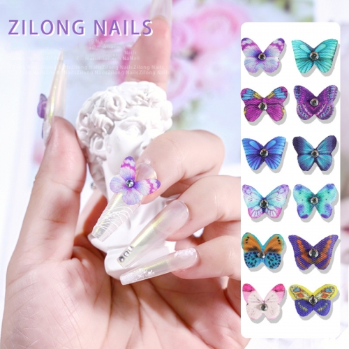 1box Vivid Wings Aurora Resin Nail Art Decoration Supplies Butterfly 3d Butterfly Nail Art Ornament