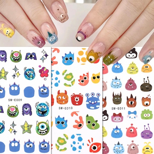 1 Pcs Cute Anime Little Nail Art Stickes Nail Art Decorations Sticker Manicure Accessories Nails Tips