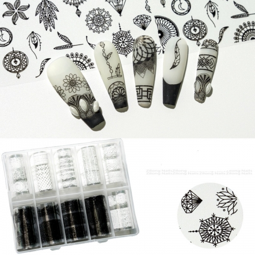 1box Nail Foil Sexy Wild Leopard Nail Accessories Decoration Self Adhesive Leopard Print Snake Nail Sticker