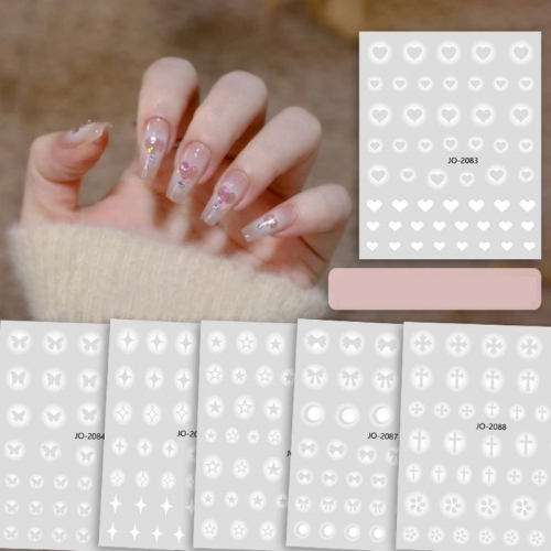 1 Pcs Hollow Out Nail Polish Stickers French Nail Art Decal Butterfly Love Heart Stars Print Template Nail