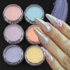 1 jar Nail Glitter Powder Rubbing Dust Pigment Chrome Iridescent Holographic Nail Art Decorations for Manicure