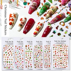 1Pcs Nail Santa Elk Snowflake Sticker Christmas DIY Nail Art Decoration