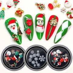 1 Box Christmas Gift Hollow Out Nail Glitter Sequins Snowflakes Mixed Design Decorations for Nails Art Pillette Nail Accessories