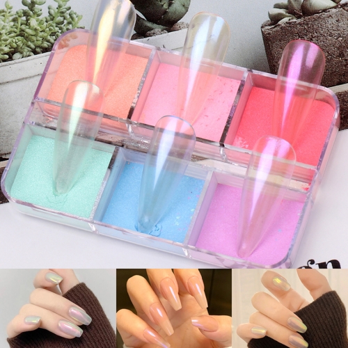 1jar or 1box Aurora Shell Powder Acrylic Nail Art Effect Shimmer Light Mermaid Mirror Chrome Nail Powder 