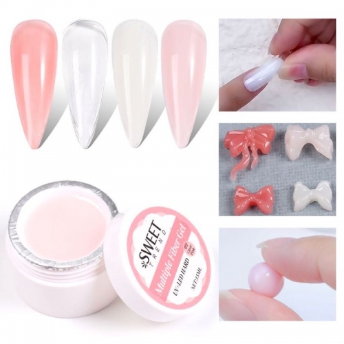 1bottle 15ml Non-stick Building Gel Nail Extension White Clear Pink Nail Art Gel Nail Prolong Builder Construction Extend Glue