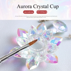 1Pcs Sparkle Lotus Glass Crystals Nail Art Rhinestones Acrylic Powder Liquid Nail Cup