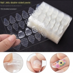 1Sheet Waterproof Nail Glue Sticker Yellow Jelly Double Sided Adhesive Tapes Fingernails False Nail Tips Nail Art Stickers